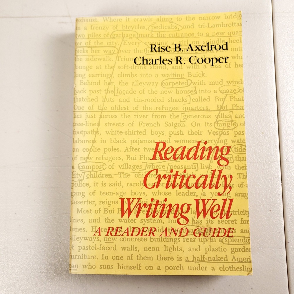 VINTAGE VIBES READING CRITICALLY WRITING WELL PAPERBACK BOOK AXELROD COOPER 1987